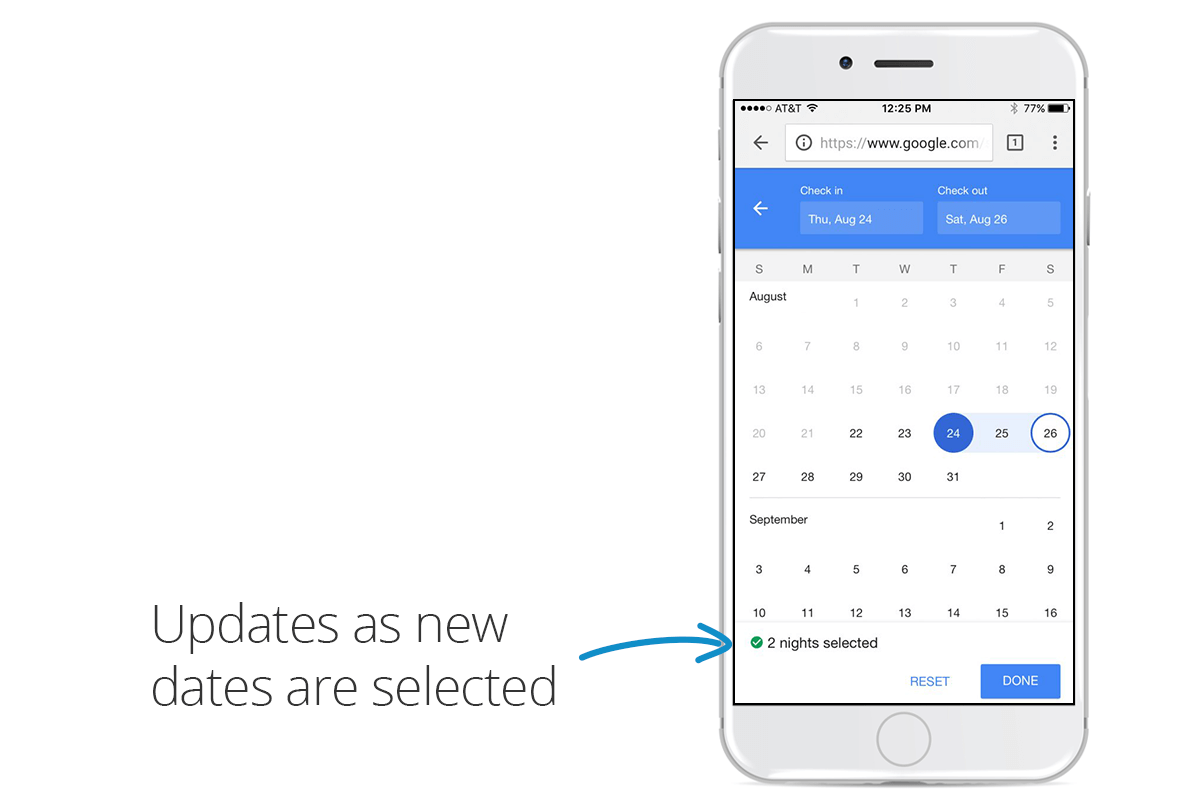Date Selector | Google Hotel Ads