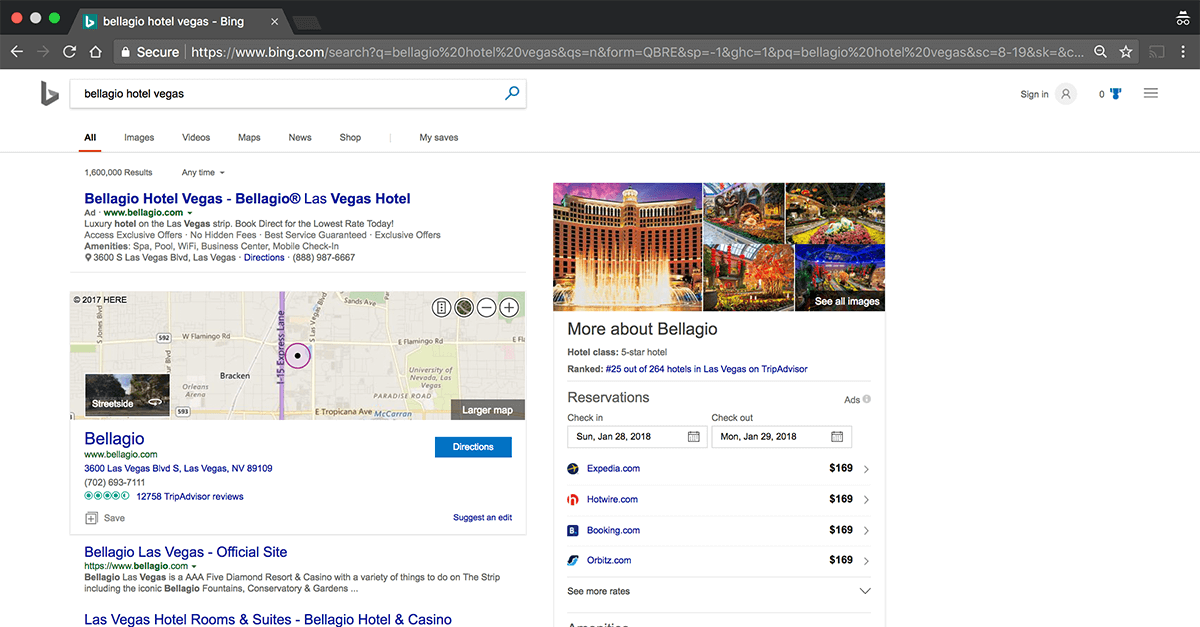 Bing Hotel Ads Example