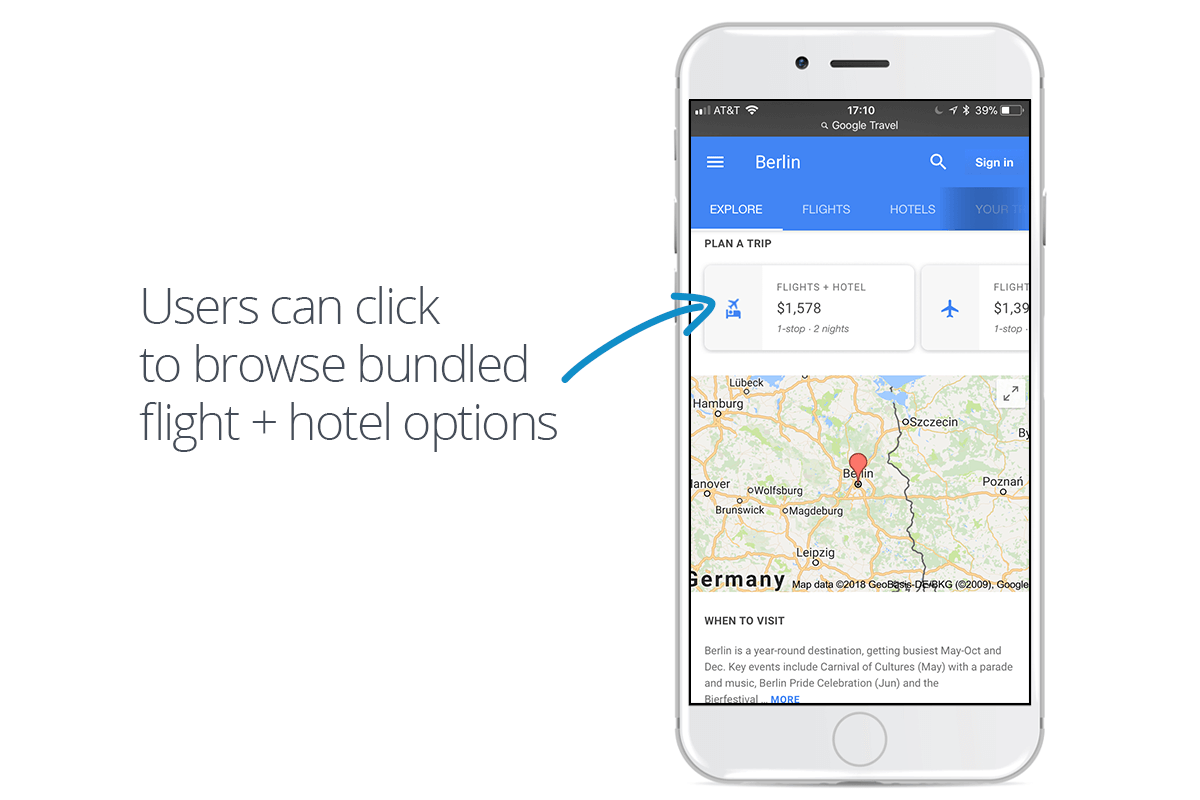 Google Updates The Travel Search Experience On Mobile Koddi Blog Browse Flight And Hotel Options